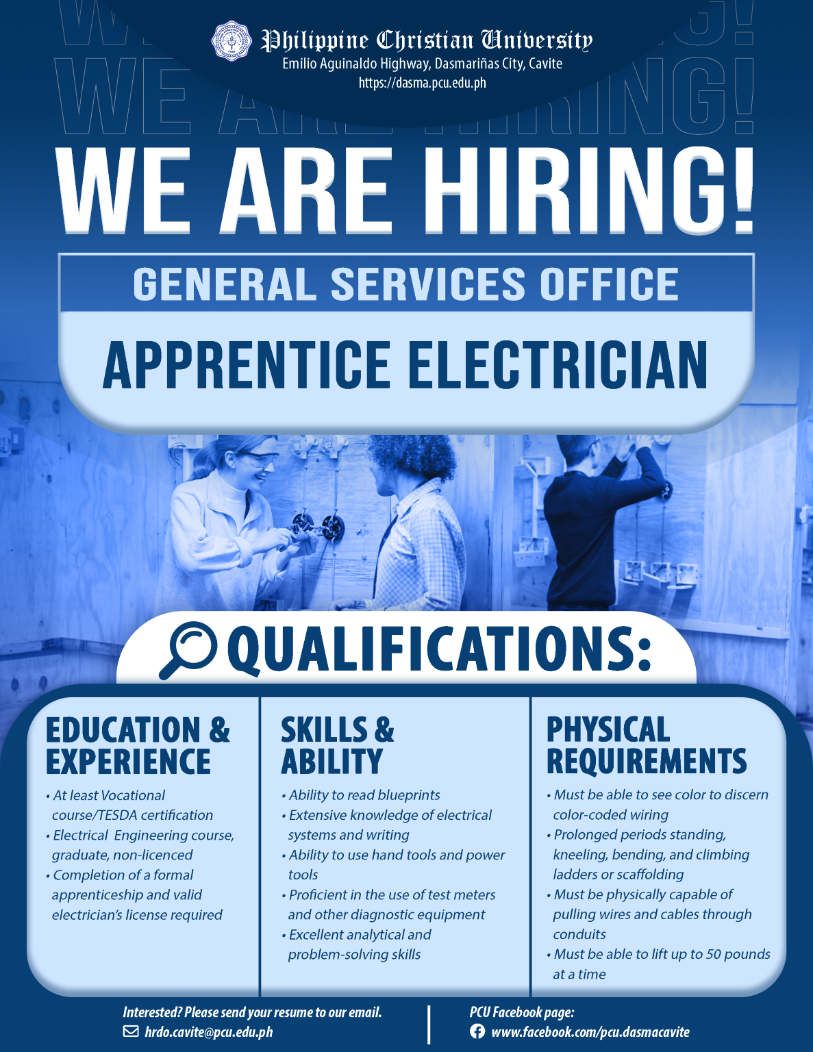Hiring Poster (GSO - Apprentice Electrician) resize