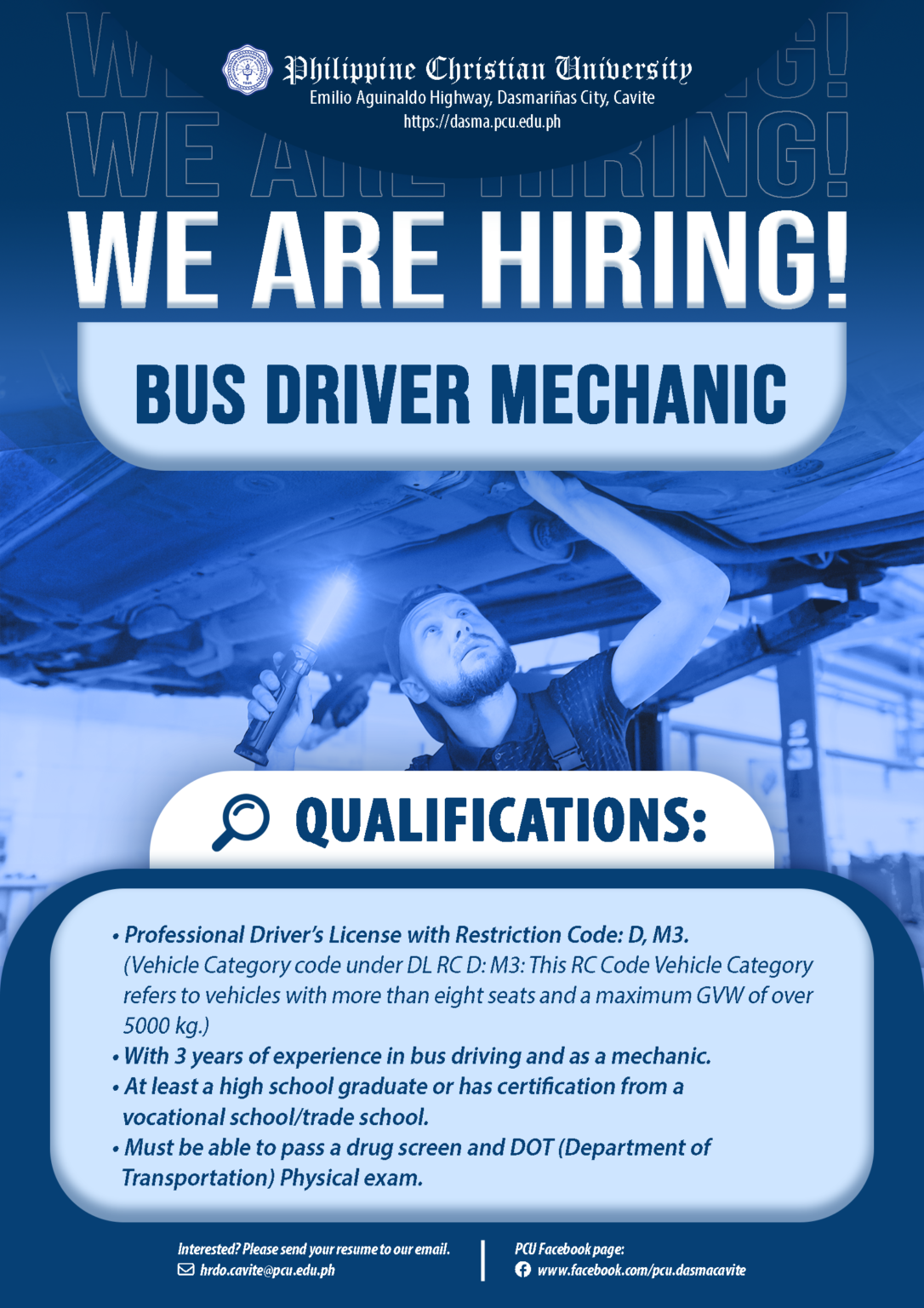 Hiring Poster (Bus Driver Mechanic)